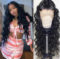 loose wave  Human Hair Wigs With Baby Hair Brazilian Remy Hair Wigs For Black Women Pre-Plucked Bleached Knots