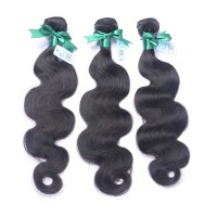 Brazilian virgin hair body wave  3 bundles natural black color free shipping