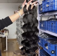 Brazilian virgin hair body wave  3 bundles natural black color free shipping