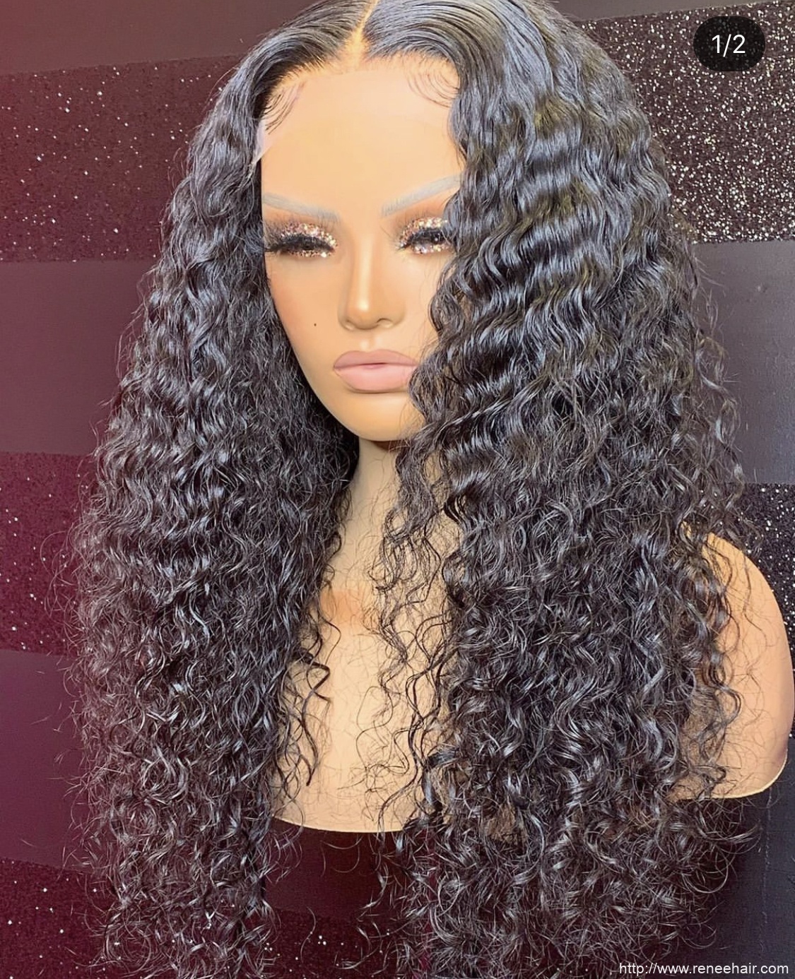 Loose Curly Human Hair Lace Front Wig