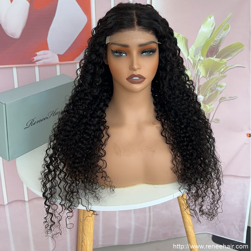 Glueless 5×5 Closure wig,water wave,hair can  bleach , dye , straight and curl, no glue needed