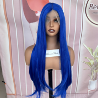 False hair synthetic hair blue color straight