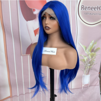 False hair synthetic hair blue color straight