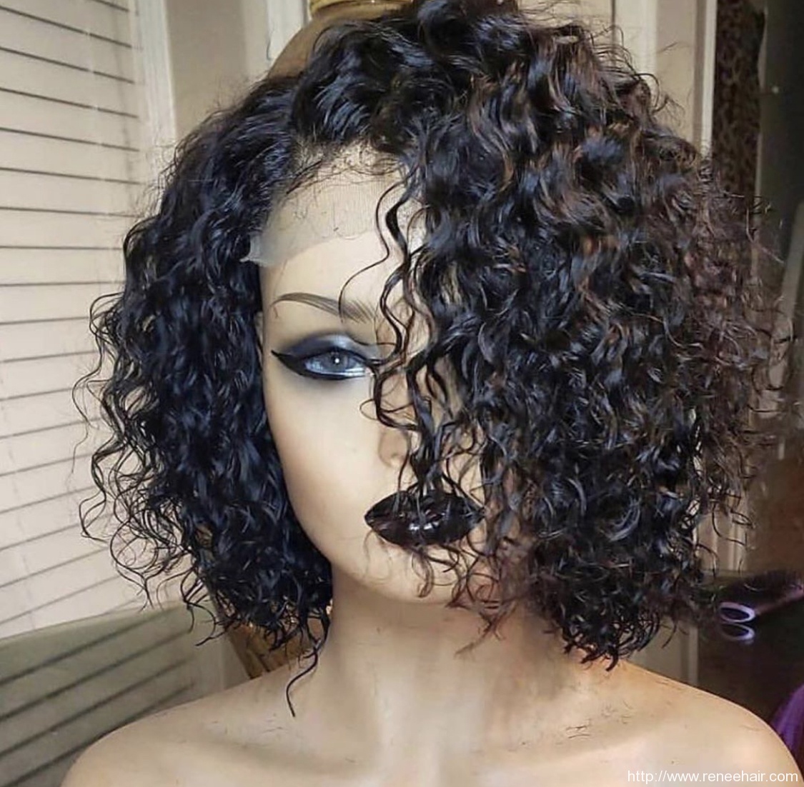 water wave lace front wig with elastic band, natural color human hair,can color, straighten or curl